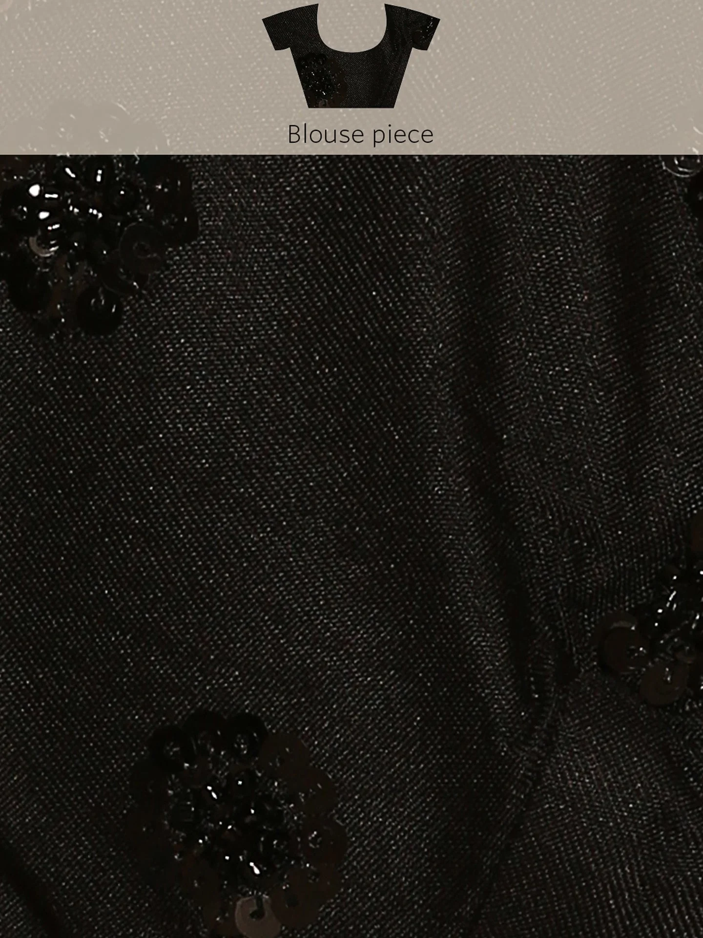 Black & White Satin Printed Saree With Hand Embroidery & Readymade Blouse - Image 9