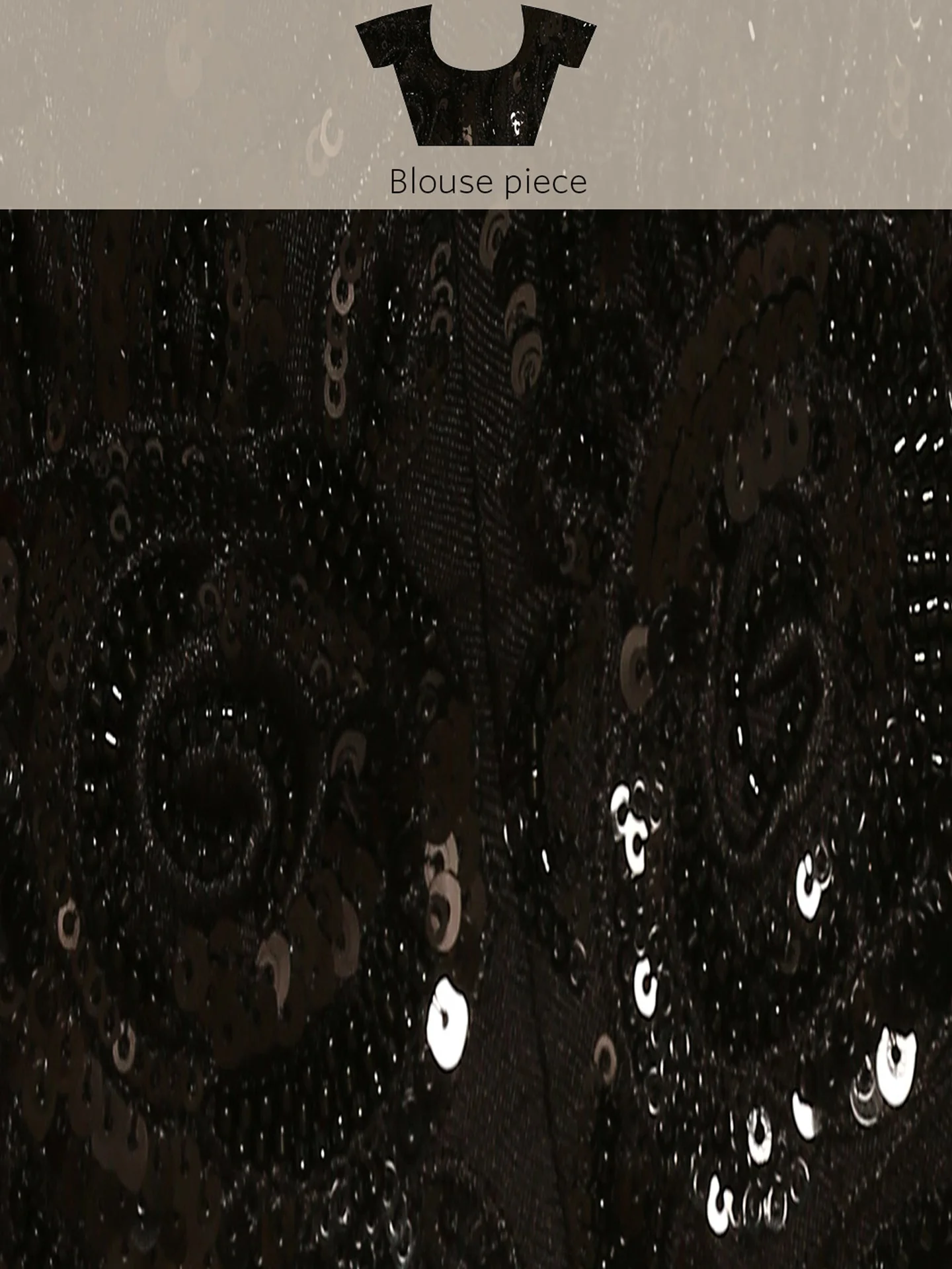 Black & White Satin Printed Saree With Hand Embroidery & Readymade Blouse - Image 9