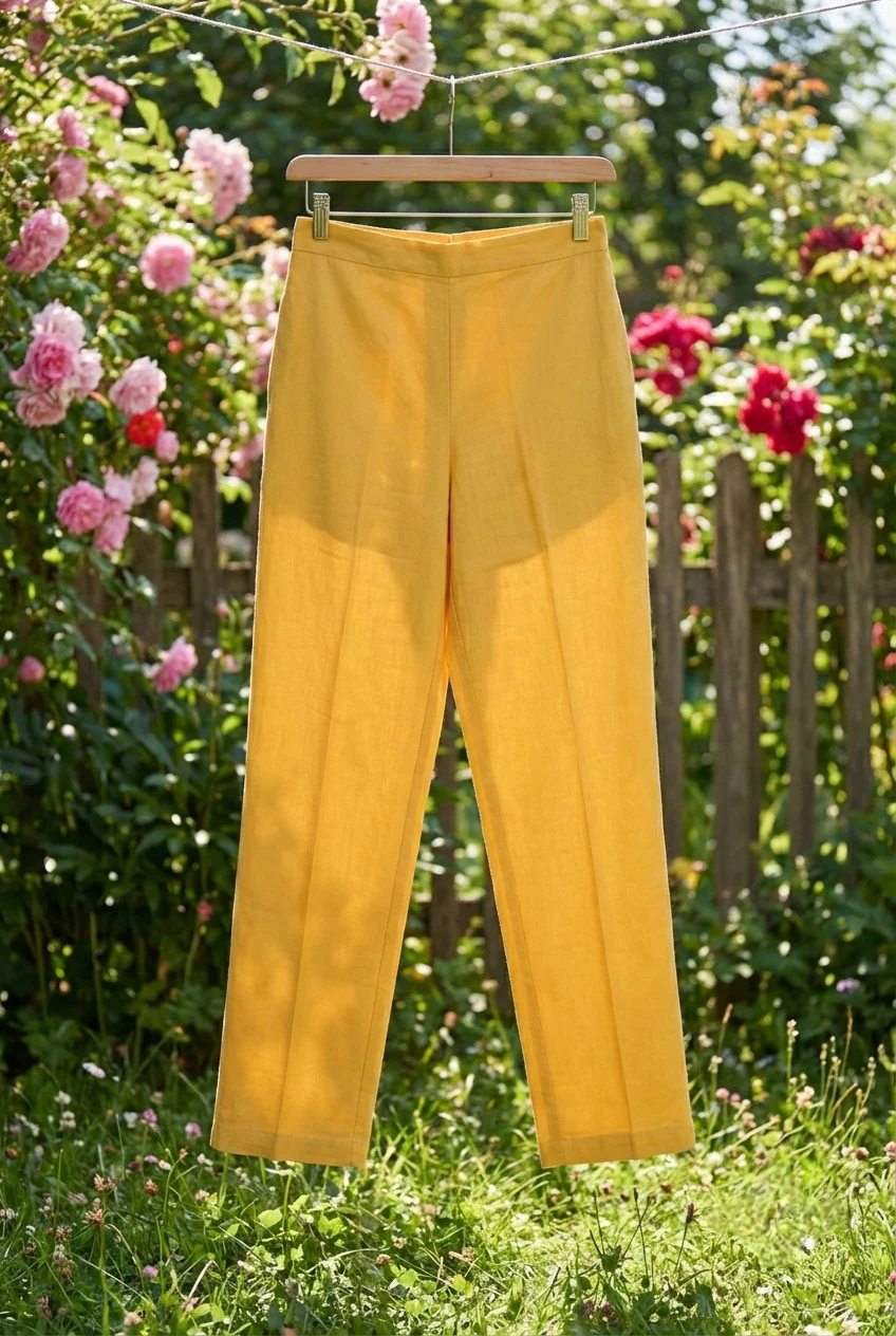 Gold Cotton Floral Printed Three Piece Set - Image 6