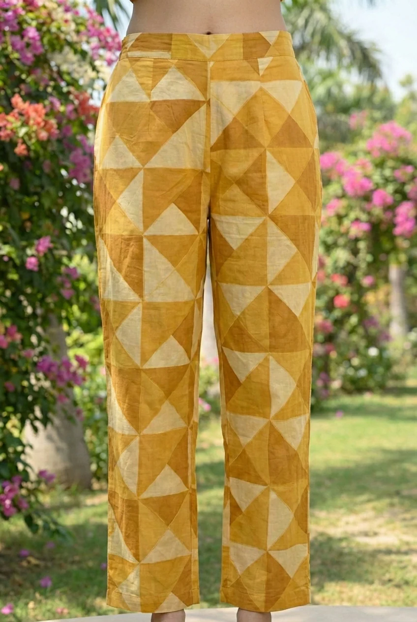 Mustard Cotton Printed Two Piece Set - Image 9
