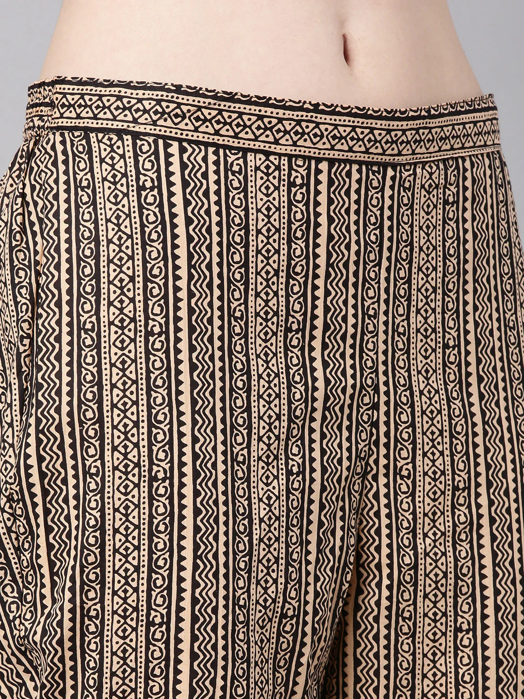 Neerus Black Printed Straight Kurta and Trousers With Dupatta - Image 6