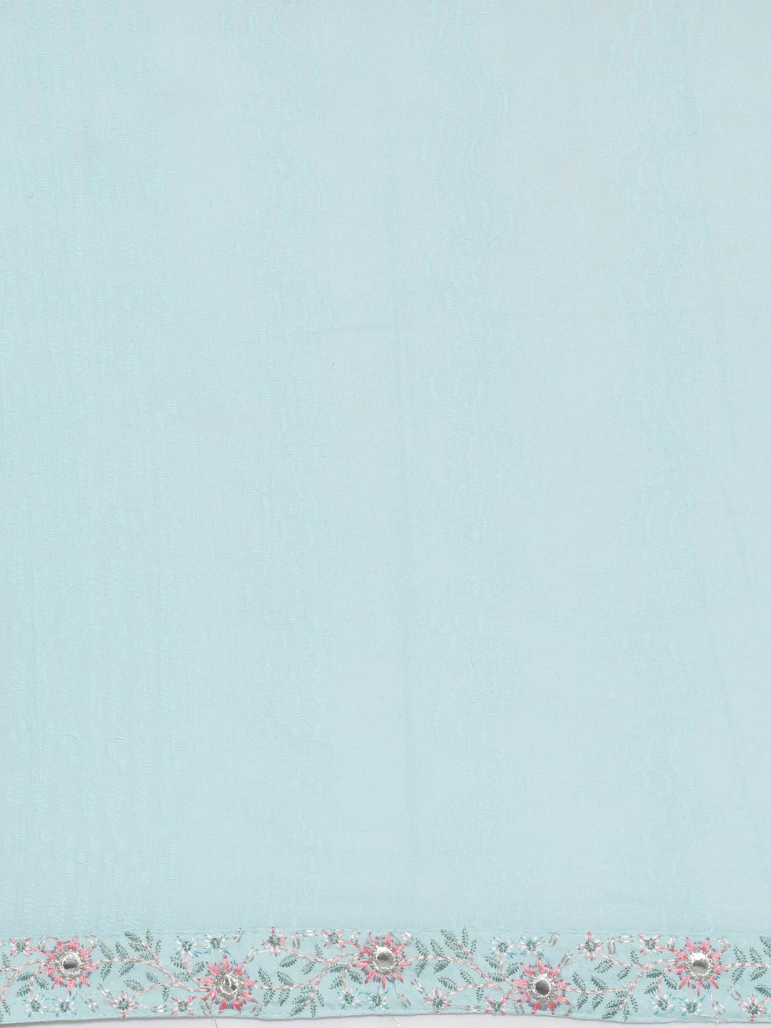 Neerus Blue Embroidered Straight Kurta and Trousers With Dupatta - Image 7