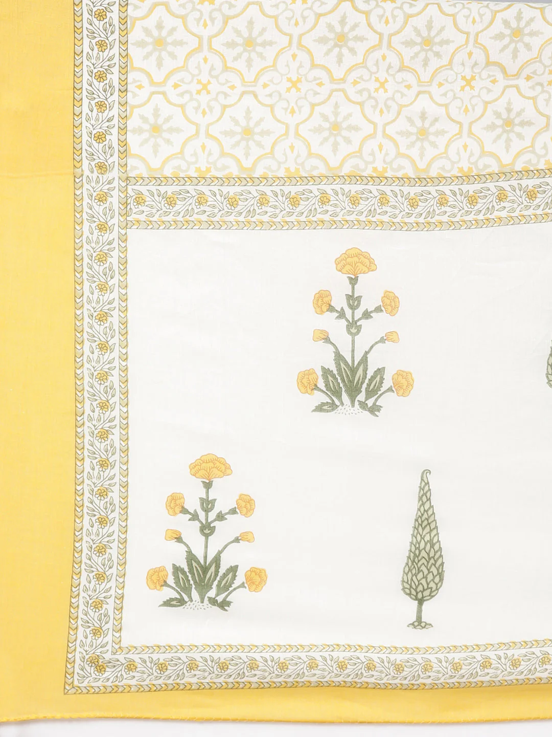 Neerus Cream Printed Straight Kurta and Trousers With Dupatta - Image 7