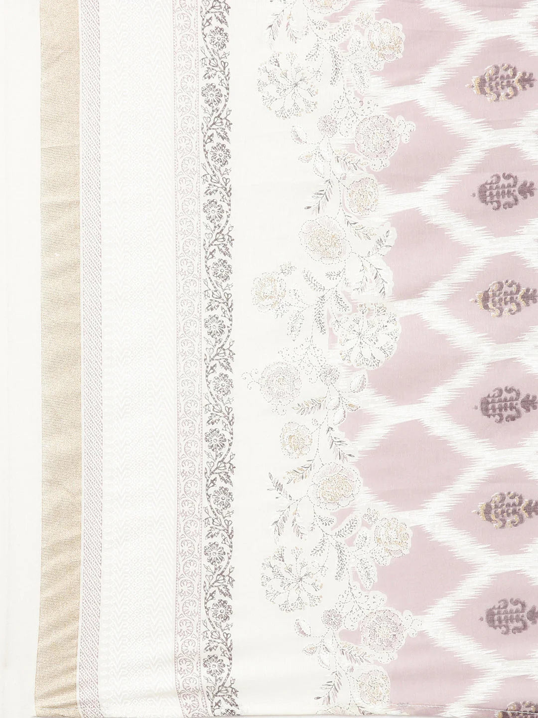 Neerus Cream Printed Straight Kurta and Trousers With Dupatta - Image 7