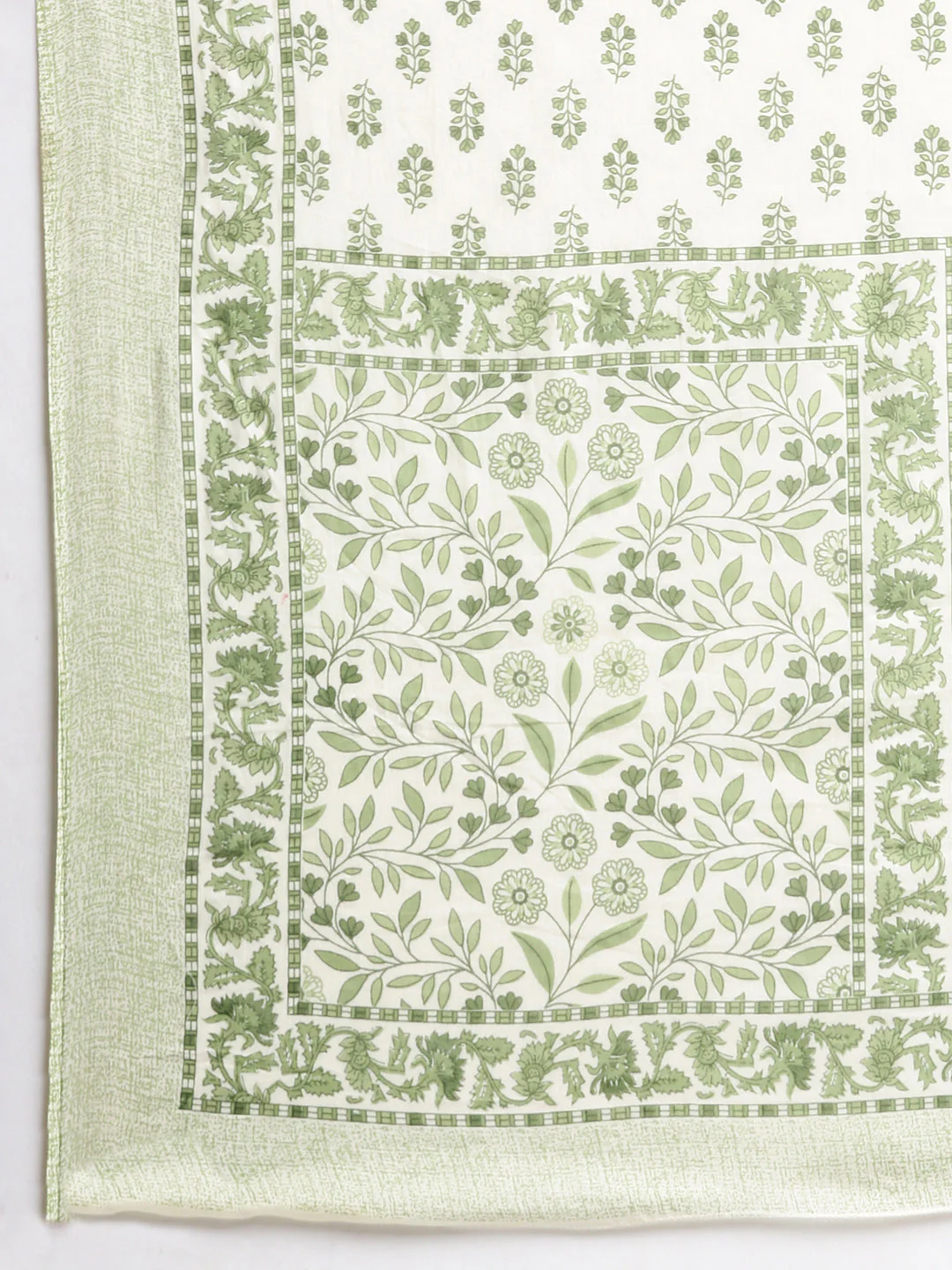 Neerus Green Printed Anarkali Kurta and Trousers With Dupatta - Image 7