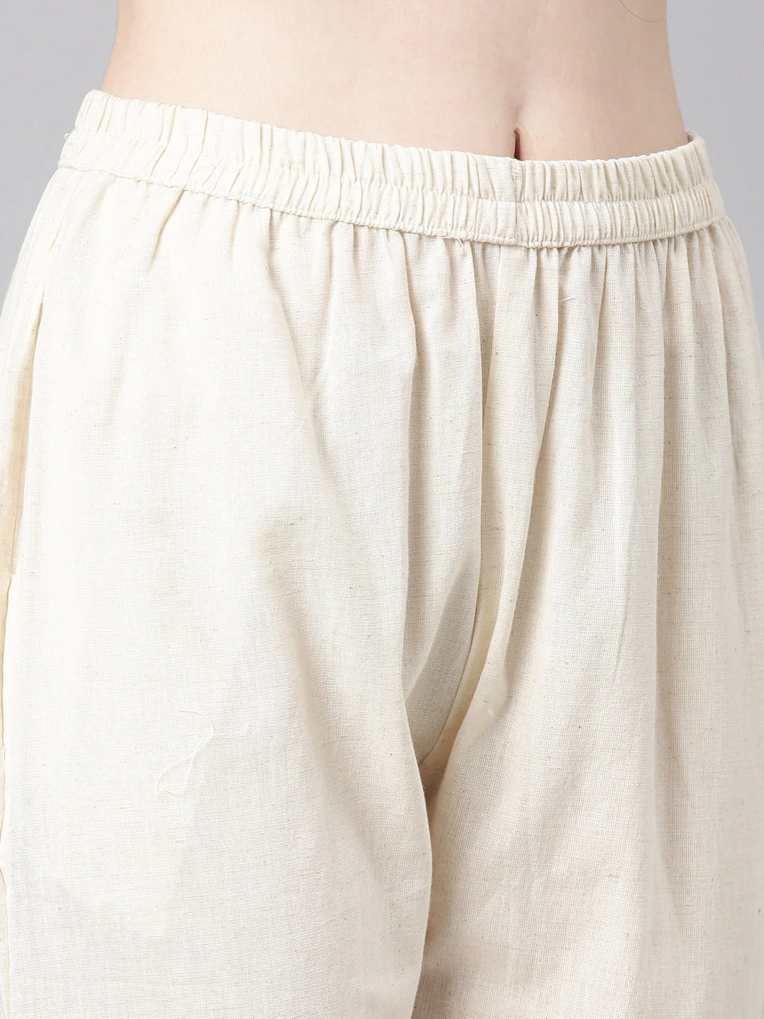 Neerus Off white Embroidered Straight Kurta and Trousers With Dupatta - Image 7