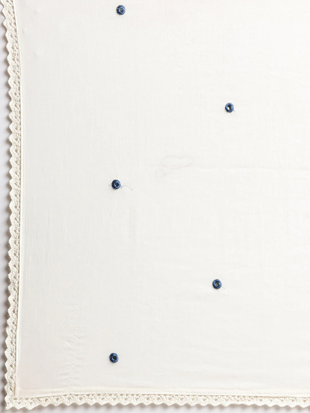 Neerus Off white Embroidered Straight Kurta and Trousers With Dupatta - Image 8