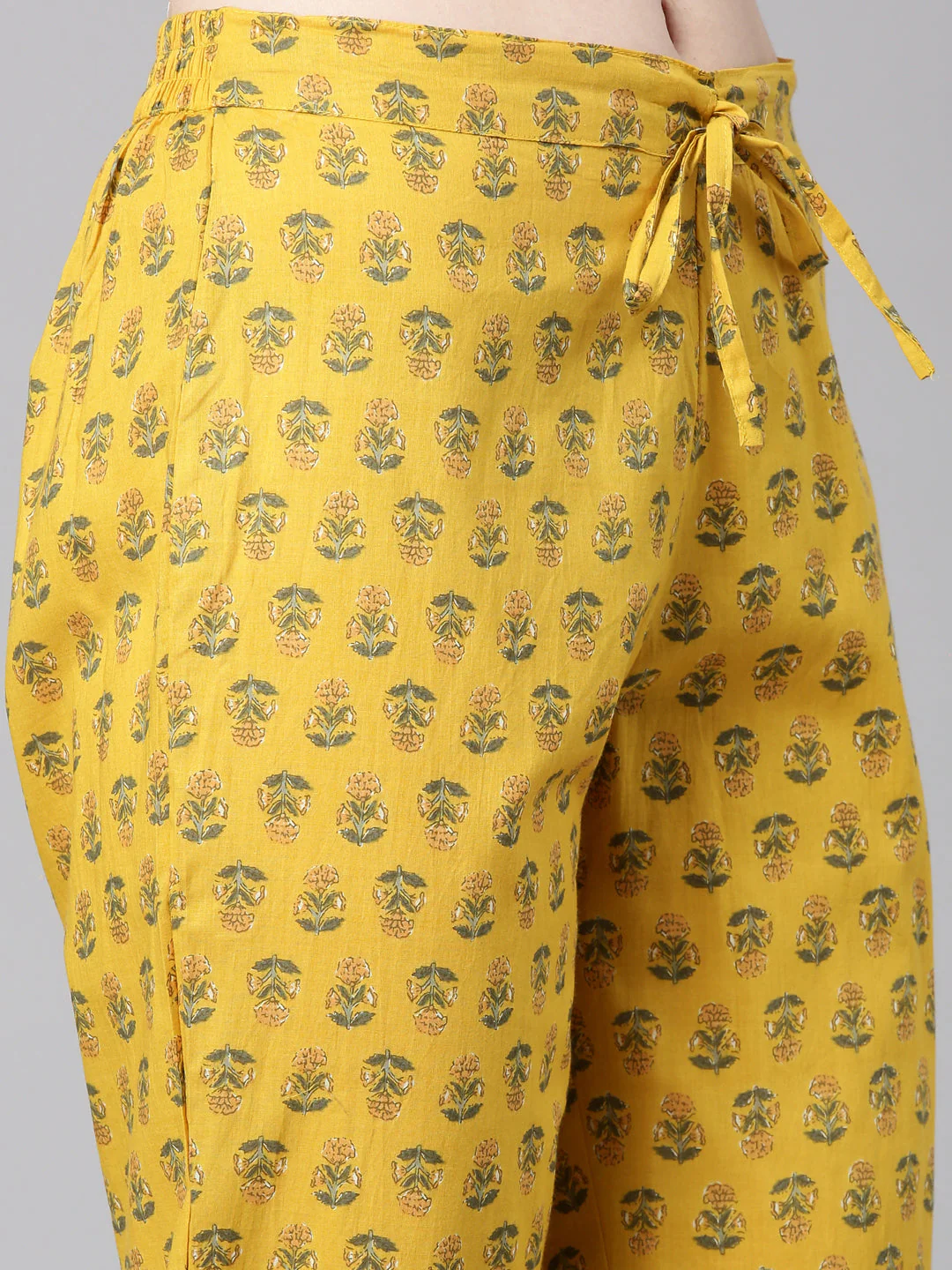 Neerus Mustard Printed Anarkali Kurta and Trousers With Dupatta - Image 7