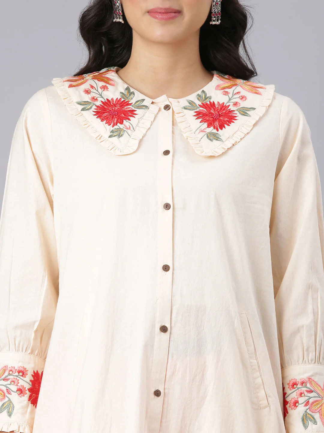 Neerus Pink Casual Solid Straight Kurtis - Image 4