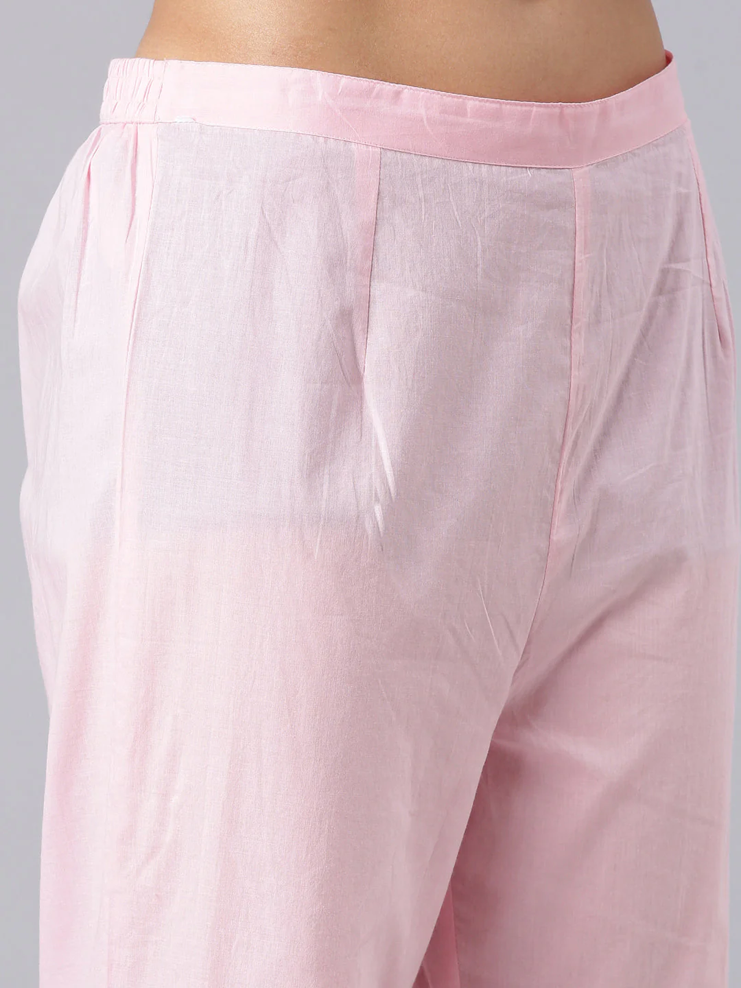 Neerus Pink Embroidered Anarkali Kurta And Trousers With Dupatta - Image 6