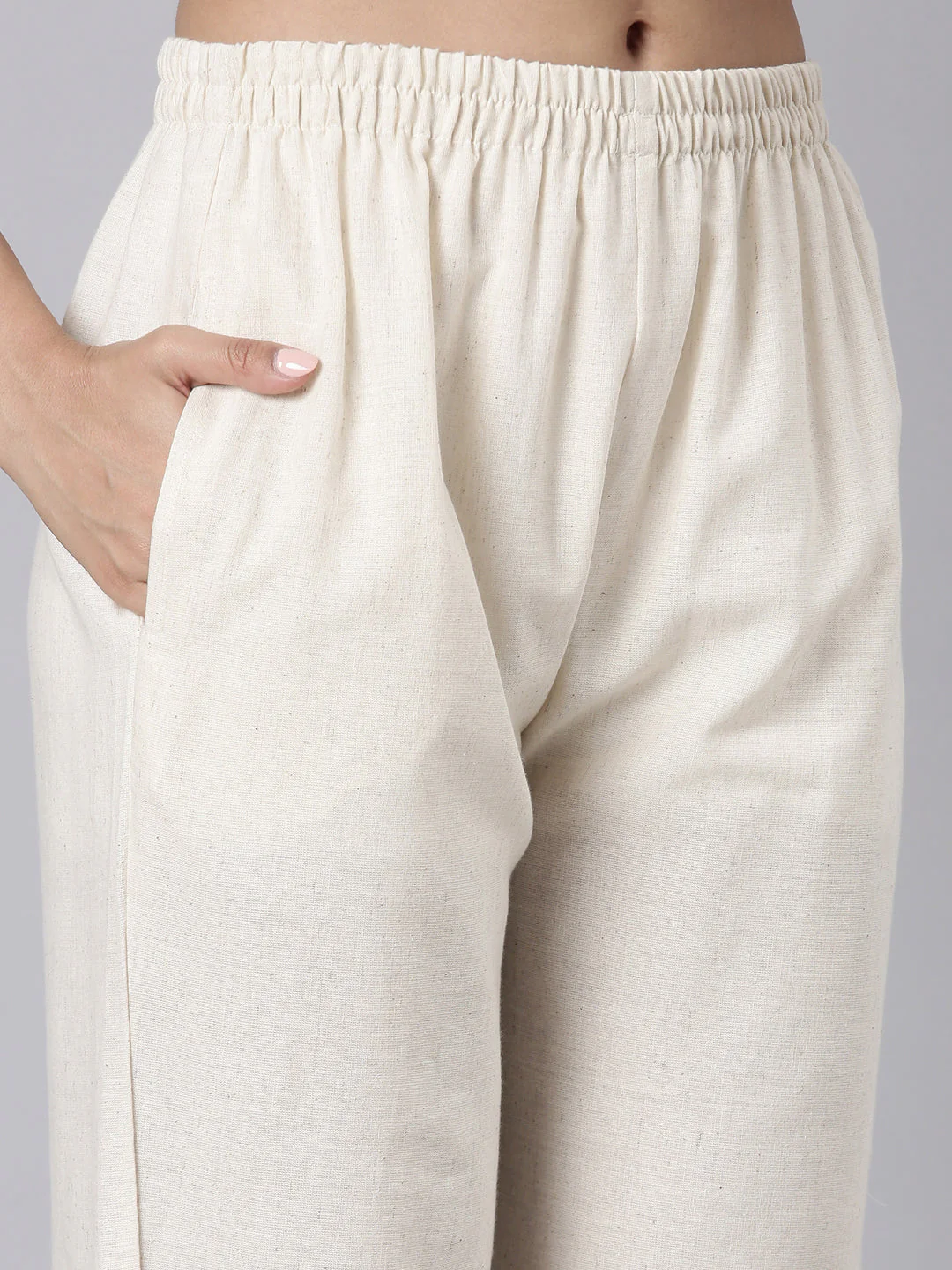 Neerus Pink Printed Straight Kurta and Trousers - Image 6