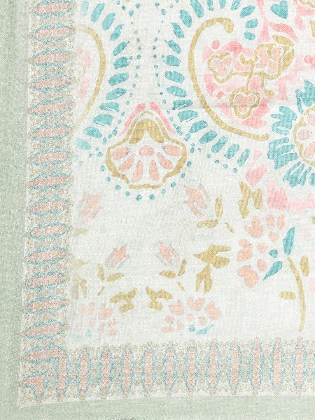 Neerus Pista Printed Straight Kurta and Trousers With Dupatta - Image 6