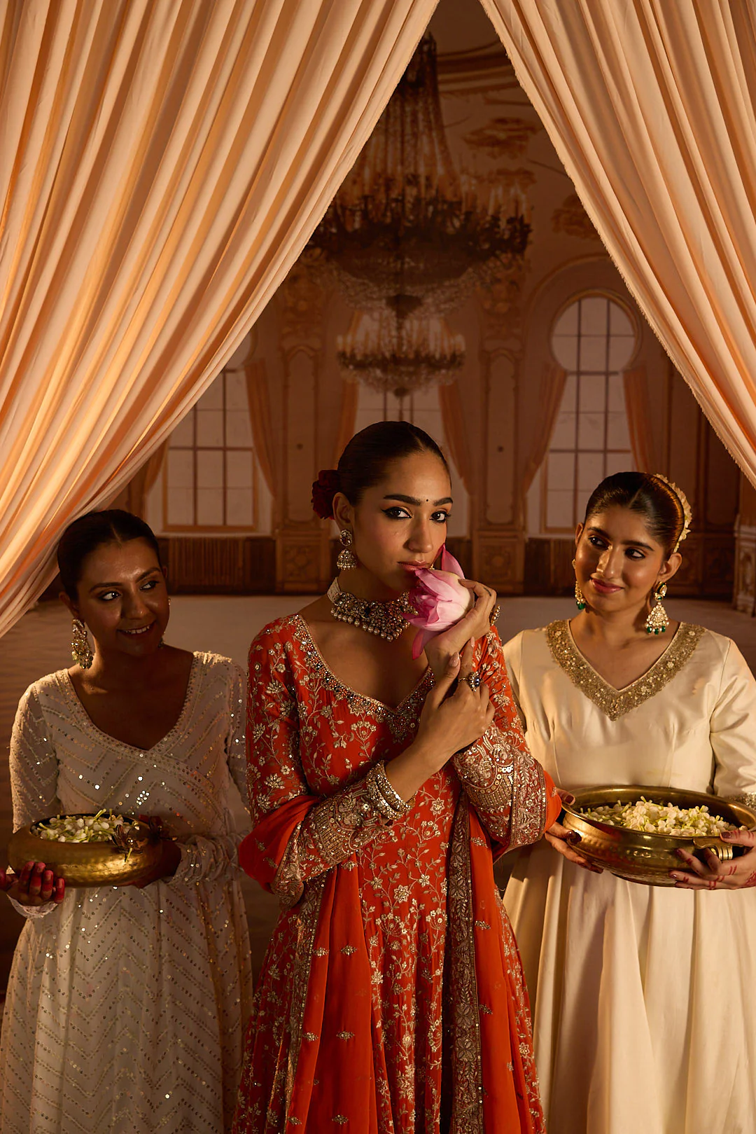 Neerus Rust Embroidery Work Georgette Fabric Anarkali and Trouser With Dupatta - Image 8