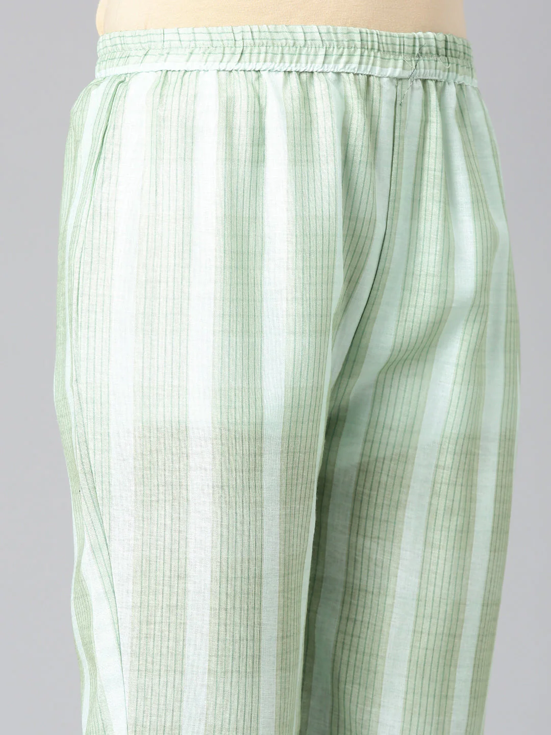 Neerus Sea Green Solid Straight Kurta and Trousers With Dupatta - Image 6